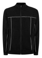 Topman Mens Black Towelling Piping Detail Track Top