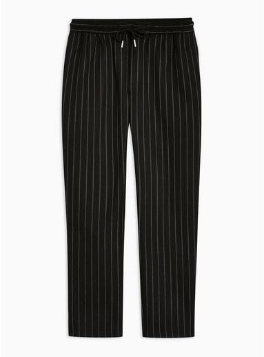 Topman Mens Black Pinstripe Joggers