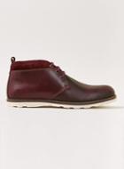 Topman Mens Red Burgundy Leather Chukka Boots