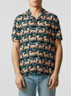 Topman Mens Multi Tiger Print Short Sleeve Casual Shirt