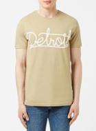 Topman Mens Brown Detroit Print T-shirt