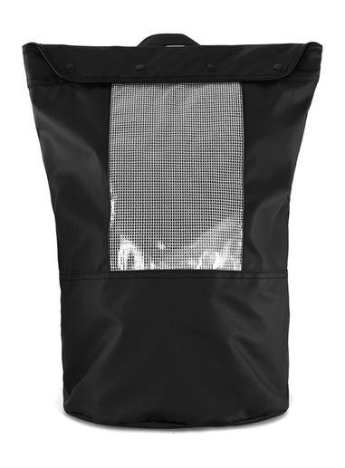 Topman Mens Black Grid Pvc Backpack