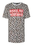 Topman Mens Multi Aaa Leopard Print Make No Mistake Slogan Oversized T-shirt