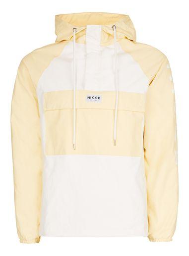 Topman Mens Nicce Yellow And White Panelled Overhead Jacket