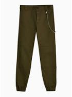 Topman Mens Khaki Joggers With Chain
