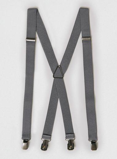 Topman Mens Blue Soild Gray Skinny Suspenders