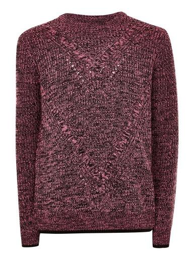 Topman Mens Multi Pink And Black Twist Cable Knitted Sweater