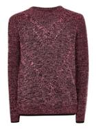 Topman Mens Multi Pink And Black Twist Cable Knitted Sweater