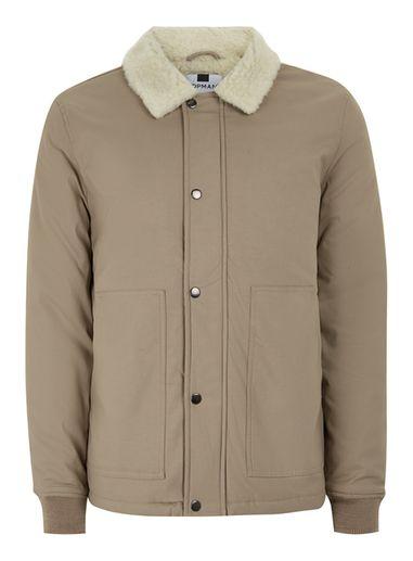 Topman Mens Multi Stone Borg Collar Coach Jacket