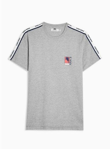 Topman Mens Grey Tape Easy Life T-shirt