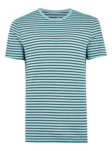 Topman Mens Aqua Blue Slim Stripe T-shirt
