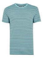 Topman Mens Aqua Blue Slim Stripe T-shirt