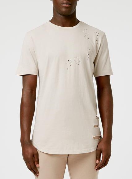 Topman Mens Brown Criminal Damage Beige T-shirt*