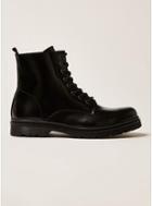 Topman Mens Black Leather Forge Lace Boots