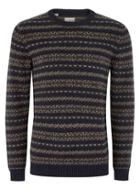 Topman Mens Selected Homme Navy Fairisle Knit Sweater