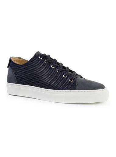 Topman Mens Blue Navy Suede And Nubuck Sneakers