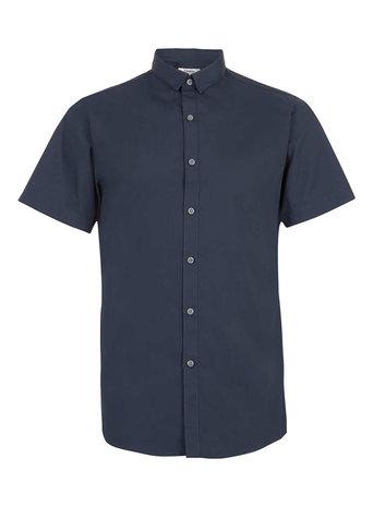 Topman Mens Blue Navy Short Sleeve Slim Button Down Smart Shirt