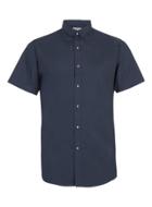 Topman Mens Blue Navy Short Sleeve Slim Button Down Smart Shirt