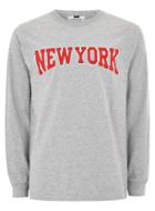 Topman Mens Grey Gray 'new York' T-shirt