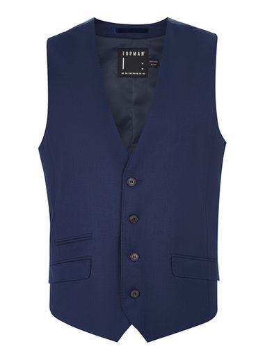Topman Mens True Blue Suit Vest