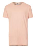 Topman Mens Dusty Pink Distressed Longline T-shirt