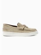 Topman Mens Brown Beige Suede 'acton' Loafers