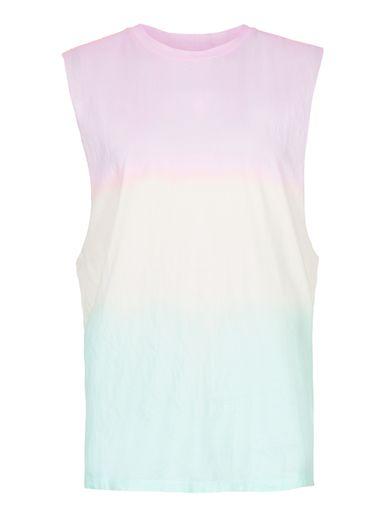 Topman Mens Multi Rainbow Oversized Tank Top