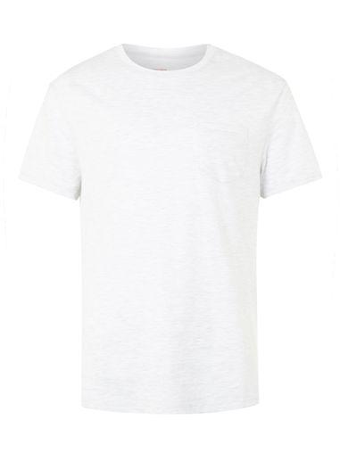 Topman Mens Light Grey Marl Pocket Crew Neck T-shirt