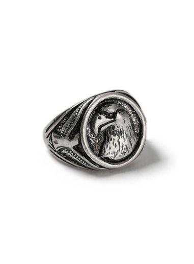 Topman Mens Black Eagle Signet Ring*
