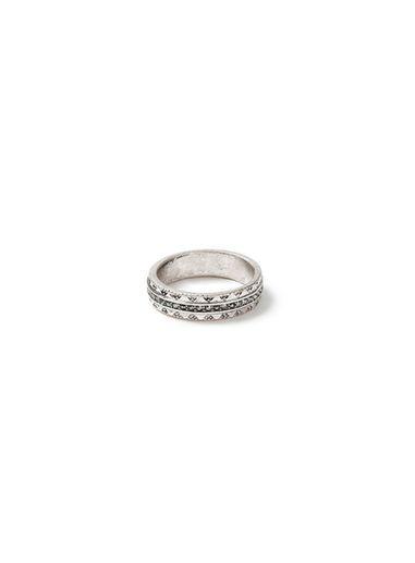Topman Mens Silver Haematite Stone Ring*