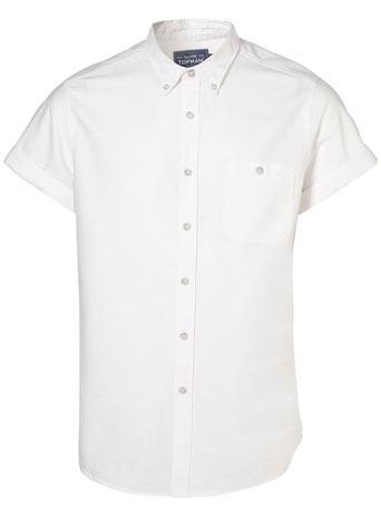 Topman White Oxford Short Sleeve Shirt