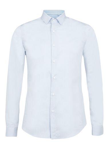 Topman Mens Blue Stretch Skinny Fit Dress Shirt
