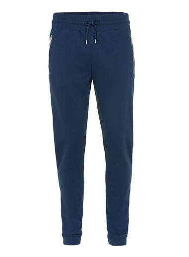 Topman Mens Blue Navy Zip Side Stripe Skinny Joggers