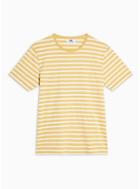 Topman Mens Yellow Mustard And White Stripe T-shirt