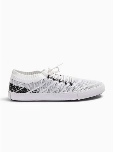 Topman Mens White Knit 'tuck' Trainers