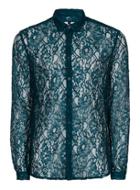 Topman Mens Blue Teal Lace Casual Shirt
