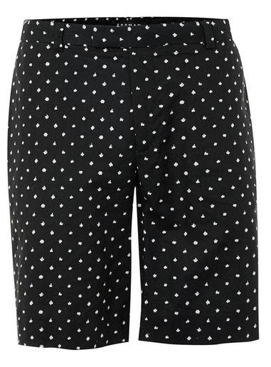 Topman Mens Black And White Spotted Mid Length Formal Shorts