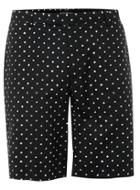 Topman Mens Black And White Spotted Mid Length Formal Shorts