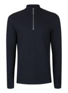Topman Mens Blue Topman Premium Navy Pique Weave Zip T-shirt