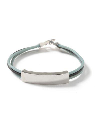 Topman Mens Black Silver Look Wire And Bar Bracelet*