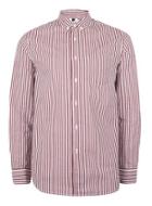 Topman Mens Red And White Striped Shirt
