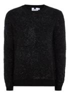 Topman Mens Black Lurex Eyelash Sweater