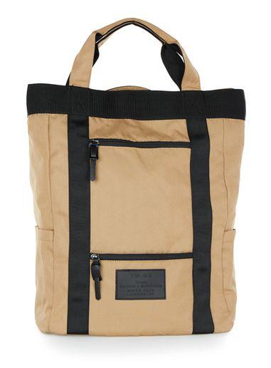 Topman Mens Tobacco Brown Tote Backpack