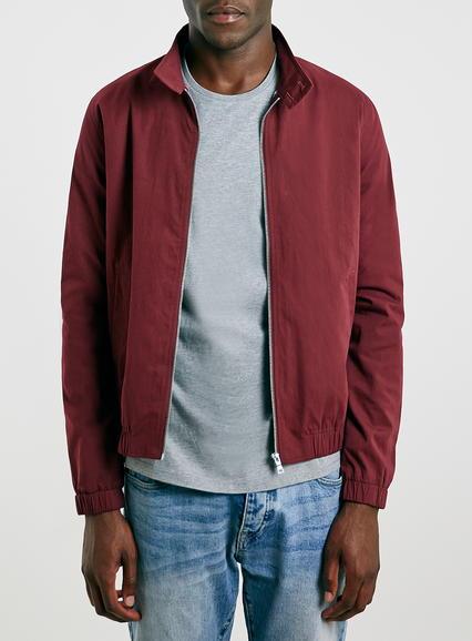 Topman Mens Burgundy Harrington Jacket