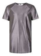 Topman Mens Grey High Shine Longline T-shirt