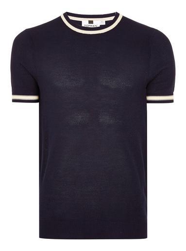 Topman Mens Navy Tipping Sweater