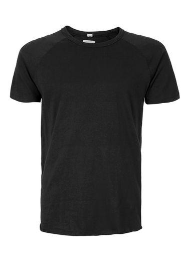 Topman Mens Selected Homme Black Neppy Raglan T-shirt