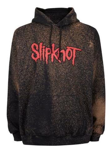 Topman Mens Topman Finds Black Bleached Slipknot Hoodie