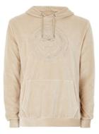 Topman Mens Gold Stone Velour Embroidered Hoodie