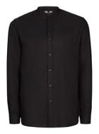 Topman Mens Black Long Sleeve Oxford Shirt